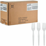Genuine Joe Disposable Polystyrene Fork, White, 1000/Carton (GJO30431) Case of 100