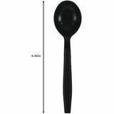 Genuine Joe Individually Warapped Heavy-Weight Polypropylene Soup Spoon, Black, 1000/Carton (GJO30414) Case of 100