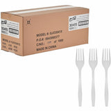 Genuine Joe Heavy-Weight Polypropylene Fork, White, 1000/Carton (GJO30415) Case of 100