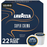 Lavazza K-Cup, Pod, Ground Super Crema K-Cup Coffee Pods, 0.4 oz, Medium, Kosher, 22/Box (GMT0911) Box of 22