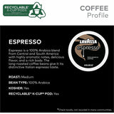 Lavazza K-Cup, Pod, Ground Espresso Italiano K-Cup Coffee Pods, Medium, 4/Carton (GMT0451CT) Case of 88