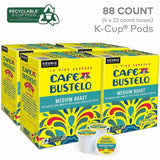 Caf&eacute; Bustelo K-Cup, Pod Medium-Roast K-Cup Coffee Pods, Dark Chocolate, Kosher, 4/Carton (GMT2861CT) Case of 88