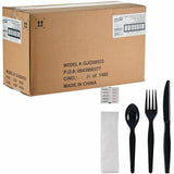 Genuine Joe 6-Piece Heavyweight Utensil Kit, Black, 250 Kits/Carton (GJO58933) Case of 250