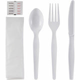 Genuine Joe 6-Piece Heavyweight Utensil Kit, White, 250 Kits/Carton (GJO58931) Case of 250
