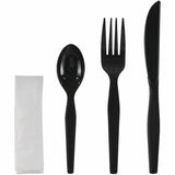 Genuine Joe 4-Piece Medium-Heavyweight Utensil Kit, Black, 250 Kits/Carton (GJO58928) Case of 250