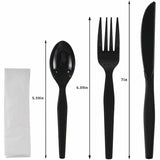 Genuine Joe 4-Piece Medium-Heavyweight Utensil Kit, Black, 250 Kits/Carton (GJO58928) Case of 250