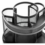 Lorell Multi-Compartment Rotating Desk Organizer, Black, 2/Carton (LLR84137CT) Case of 2