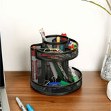 Lorell Multi-Compartment Rotating Desk Organizer, Black, 2/Carton (LLR84137CT) Case of 2