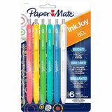 Paper Mate InkJoy Gel Pens, Assorted Ink, 0.7 mm Pen Point, Retractable, Gel-based, Writing, Home, Journaling, 6/Pack (PAP2226713) Pack of 6