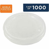 World Centric 12oz-22oz Clear Cold Cup Lids, Round, Polylactic Acid (PLA), 20/Carton (WORCULCS12F) Case of 20