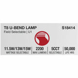 Satco LED Filament U-Bend Bulb, 15 W, 50 W Incandescent Equivalent Wattage, 12/Carton (SDNS18414) Case of 12