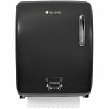 San Jamar Hands-Free Mechanical Towel Dispenser, 15.1" x 11.5" x 9.2", Plastic, Black (SJMT7200BK) Each