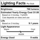 Satco A19 LED Non-Dimmable Bulbs, 100/Carton (SDNS11413) Case of 100
