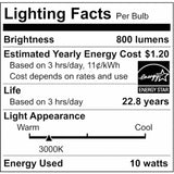 Satco A19 LED Frosted Bulb, 10 W, 60 W Incandescent Equivalent Wattage (SDNS9704) Each