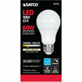 Satco A19 LED Frosted Bulb, 10 W, 60 W Incandescent Equivalent Wattage (SDNS9704) Each
