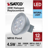 Satco LED MR16 Lightbulb, 4.50 W, 35 W Incandescent Equivalent Wattage (SDNS11395) Each