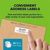 Dymo Multipurpose White Medium Labels, 2100 Total Label(s), DiameterRoll, Direct Thermal, 350/Roll, For Label Printer, 6/Pack (DYM2229754) Pack of 6