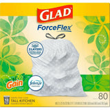 Glad Drawstring Tall Kitchen Bags, Gain Original, 13 gal Capacity, 9 mil Thickness, 100 Bags/Box, 3/Carton (CLO78750) Case of 3
