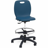 Lorell League Adjustable Height Mobile Lab Stool, 14" (LLR83094NY) Each