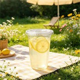 Genuine Joe Lids for 9 & 10 oz. Plastic Cold Cups, Polyethylene Terephthalate (PET), Clear, 1000 Lids/Box, 1 Carton (GJO58236) Case of 1000