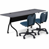 Lorell League Adjustable Height Mobile Classroom Chair, Navy (LLR83093NY) Each