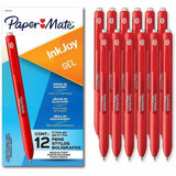 Paper Mate InkJoy Gel Pen, Red Ink, 0.7 mm Pen Point, Retractable, Gel-based, 12/Dozen (PAP1953047A) 1 Dozen