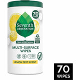 Seventh Generation Multipurpose Wipes, Lemon Zest Scent, 70 Wipes/Tub, 6/Carton (SEV44998CT) Case of 6