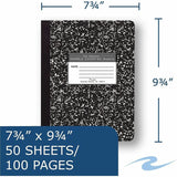 Roaring Spring Unruled Paper Composition Book, 15 lb Basis Weight, 9 3/4" x 7 1/2", 9.8" x 7.5", White Paper, Plain (ROA77260CT) Case of 48