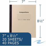 Roaring Spring Wide Ruled 20-sheet Compositn Book, 15 lb Basis Weight, Legal, 8½" x 7", 8.5" x 7", White Paper (ROA77340CT) Case of 288