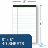 Roaring Spring Bio-Preferred Jr. Legal Pad, 20 lb Basis Weight, Junior Legal, 5" x 8", 5" x 8", Double Line Red Margin (ROA24316CT) Case of 12