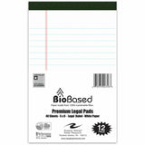Roaring Spring Bio-Preferred Jr. Legal Pad, 20 lb Basis Weight, Junior Legal, 5" x 8", 5" x 8", Double Line Red Margin (ROA24316CT) Case of 12