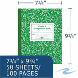 Roaring Spring First-grade Composition Books, 15 lb Basis Weight, 9 3/4" x 7 3/4", 9.8" x 7.8", White Paper, 50 Sheets (ROA77920CT) Case of 72