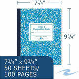 Roaring Spring First-grade Composition Books, 15 lb Basis Weight, 9 3/4" x 7 3/4", 9.8" x 7.8", White Paper, 50 Sheets (ROA77921CT) Case of 72