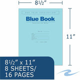 Roaring Spring Examination Book, 15 lb Basis Weight, 11" x 8.5", Wide Ruled Red Margin, 8 Sheets (ROA77517CT) Case of 10