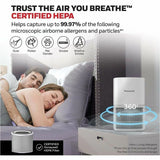 Honeywell True HEPA Tabletop Air Purifier, True HEPA, 530 Sq. ft., White  (HWLHPA120W) Each