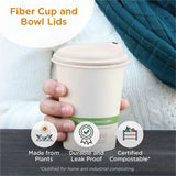 World Centric Compostable Fiber Lids, Beige, Plant Fiber, 50 Lids/Pack, 2/Carton (WORBOLFB8GNLF) Case of 100