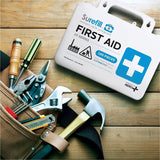 Aero Surefill All-Purpose Weatherproof First-Aid Kits, 7" x 3"10", Blue, White, Plastic Case (AERAK25W) Each