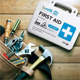 Aero Surefill Weatherproof First-Aid Kits, 7" x 3"10", Blue, White, Plastic Case (AERSF25AW) Each