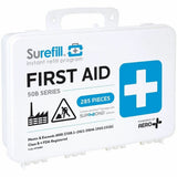 Aero Surefill Weatherproof First-Aid Kits, 10" x 4"14", Blue, White, Plastic Case (AERSF50BW) Each
