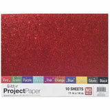 Royal Brites Glitter Project Paper Assortment, 11" x 14", Assorted, 10/Carton (GEO25400) Case of 10