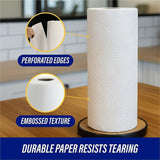 Genuine Joe Kitchen Roll Paper Towels, 2 Ply, 11" x 93.60", 100 Towels/Roll, 3 Rolls/Carton (GJO23085) Case of 30