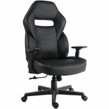 Lorell Adjustable-Arm Gaming Chair, Black, Polyurethane, Foam (LLR04146) Each
