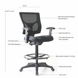 Lorell Conjure Office Stools, Black, Vinyl, Polyurethane, Molded Foam Seat Material, Mesh Back Material, Metal, Nylon, Armrest (LLR62022) Each