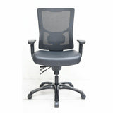 Lorell Big & Tall Mesh High-Back Chair, Black, Polyurethane, Molded Foam, Vinyl Seat Material, Mesh Back Material, Armrest (LLR62011) Each