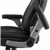 Lorell Big & Tall Flip Arm Chair, Black, Mesh, Vinyl Back Material, Plastic Frame Material, Armrest (LLR40222) Each