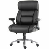 Lorell Big & Tall Flip Arm Chair, Black, Mesh, Vinyl Back Material, Plastic Frame Material, Armrest (LLR40222) Each