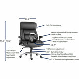 Lorell Big & Tall Flip Arm Chair, Black, Mesh, Vinyl Back Material, Plastic Frame Material, Armrest (LLR40222) Each