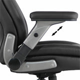 Lorell Big & Tall Flip Arm Chair, Black, Mesh, Vinyl Back Material, Plastic Frame Material, Armrest (LLR40222) Each