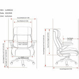 Lorell Big & Tall Flip Arm Chair, Black, Mesh, Vinyl Back Material, Plastic Frame Material, Armrest (LLR40222) Each