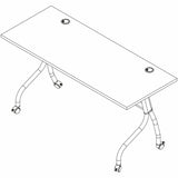 Lorell Preference Flip/Nest Training Tables, 60" Table Top Width x 23.60" Table Top Depth, 29.50", Black Four Leg Base (LLR60756) Each
